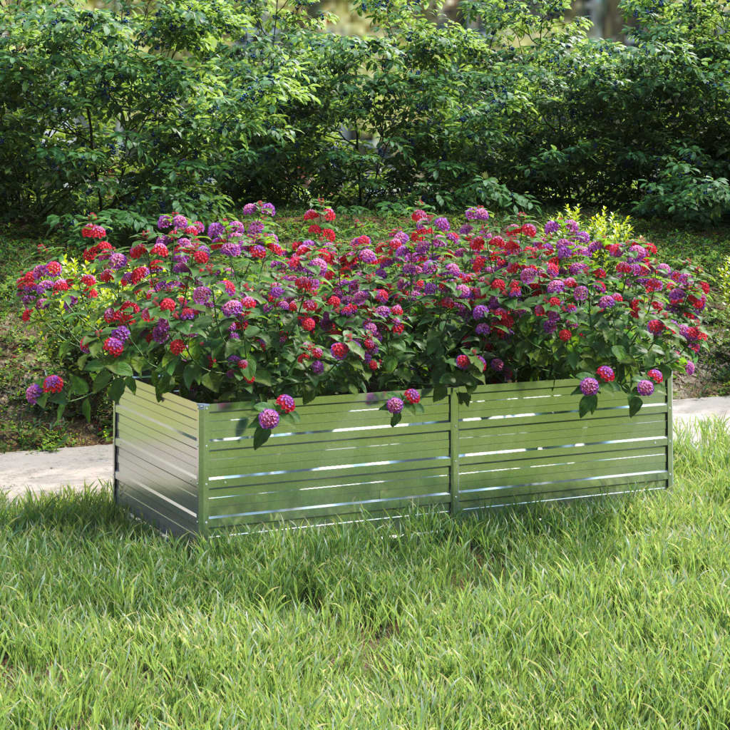 Plantenbak Verhoogd 160X80X45 Cm Gegalvaniseerd Staal Zilver