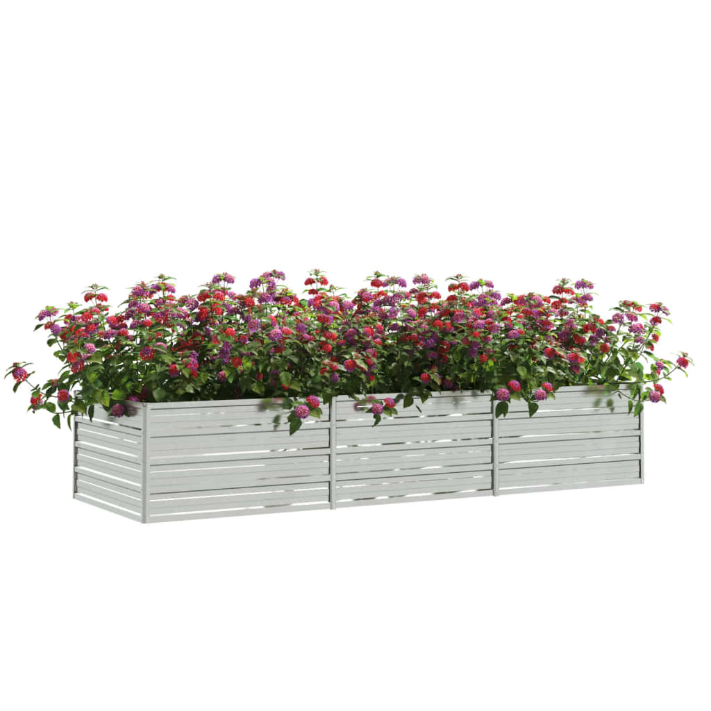 Plantenbak Verhoogd 240X80X45 Cm Gegalvaniseerd Staal Zilver