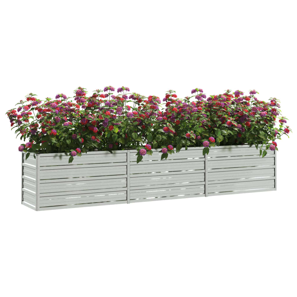 Plantenbak Verhoogd 240X40X45 Cm Gegalvaniseerd Staal Zilver