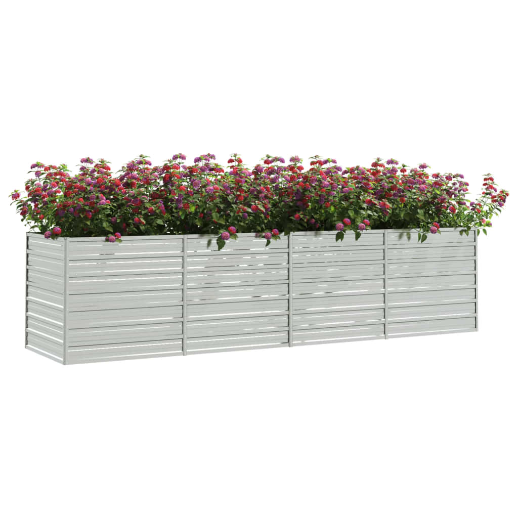 Plantenbak Verhoogd 320X80X77 Cm Gegalvaniseerd Staal Zilver