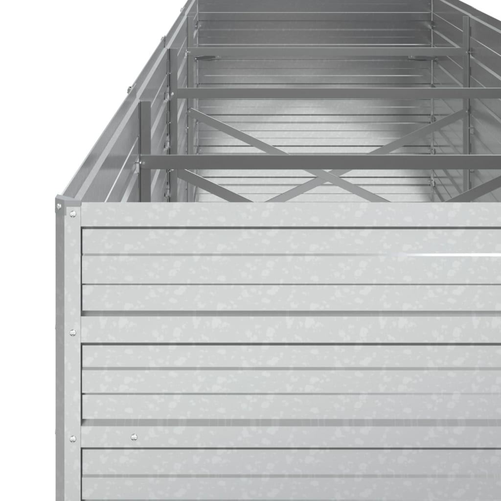 Plantenbak Verhoogd 320X80X77 Cm Gegalvaniseerd Staal Zilver