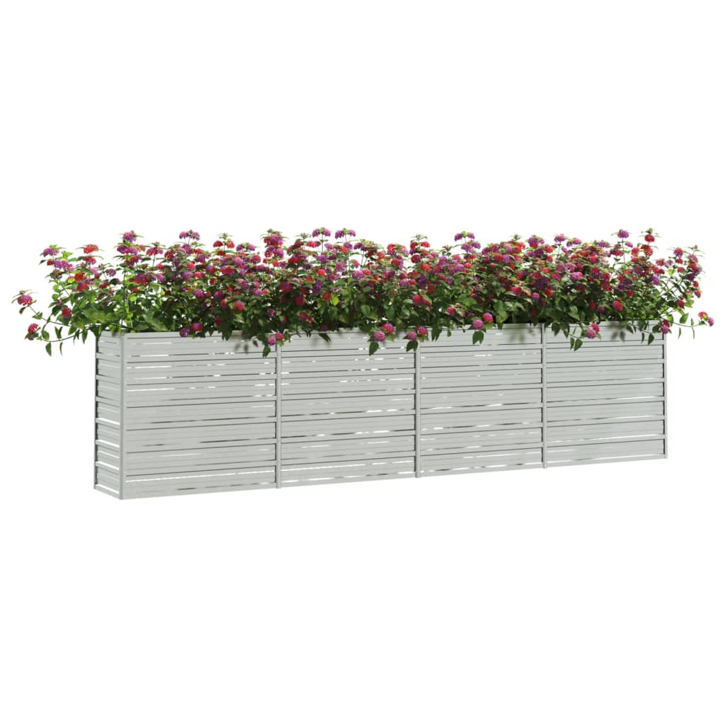 Plantenbak Verhoogd 320X40X77 Cm Gegalvaniseerd Staal Zilver