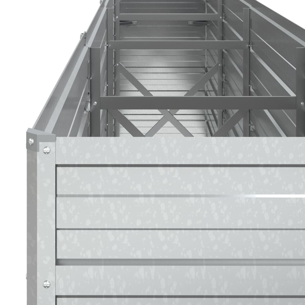 Plantenbak Verhoogd 320X40X77 Cm Gegalvaniseerd Staal Zilver