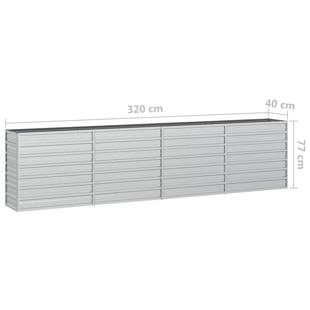Plantenbak Verhoogd 320X40X77 Cm Gegalvaniseerd Staal Zilver
