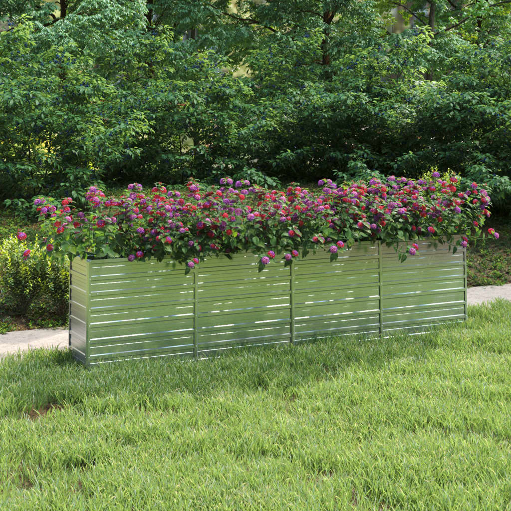 Plantenbak Verhoogd 320X40X77 Cm Gegalvaniseerd Staal Zilver