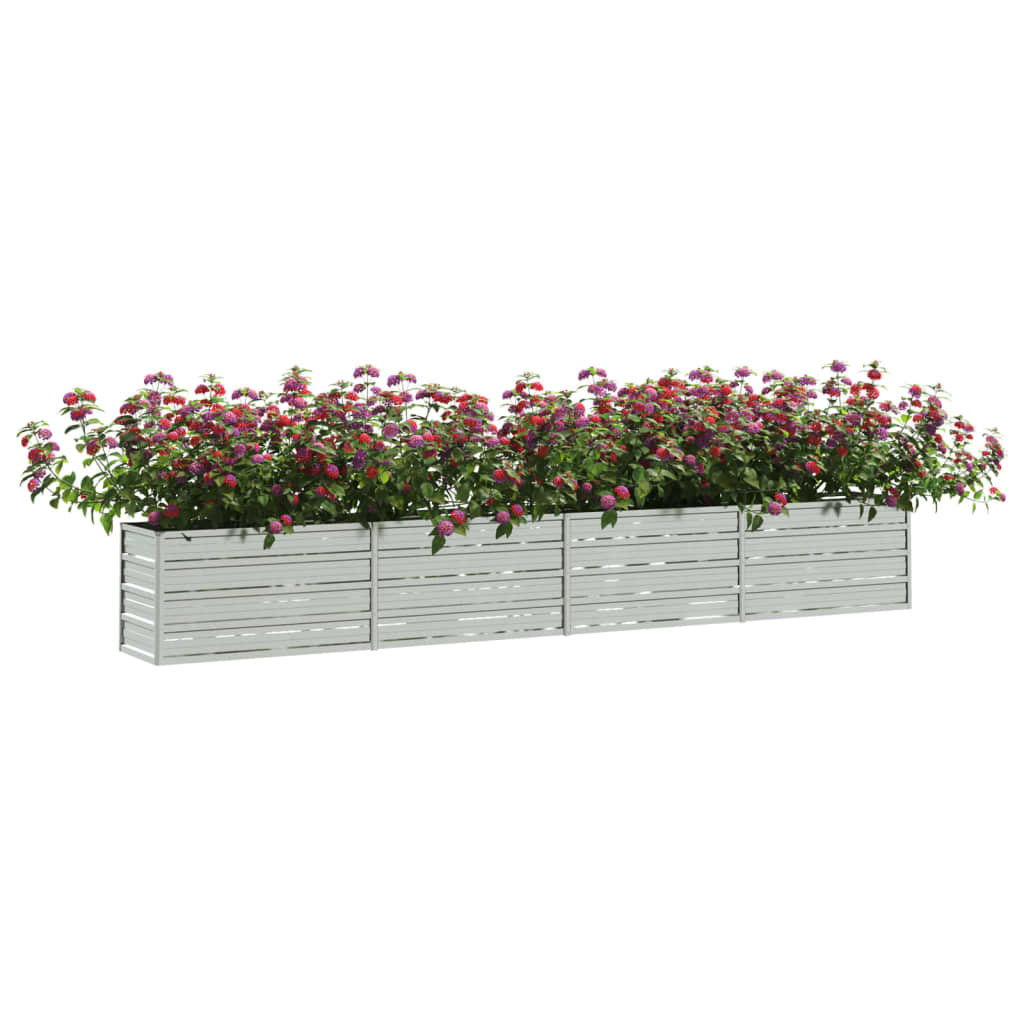 Plantenbak Verhoogd 320X40X45 Cm Gegalvaniseerd Staal Zilver
