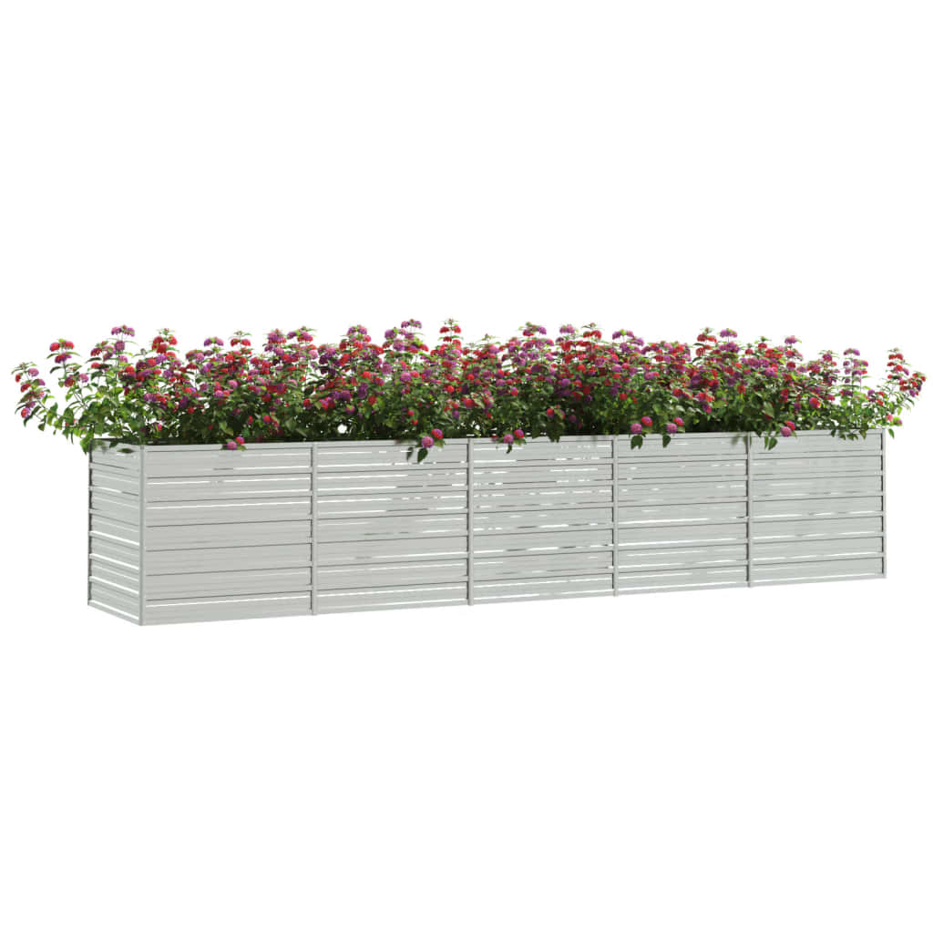 Plantenbak Verhoogd 400X80X45 Cm Gegalvaniseerd Staal Zilver