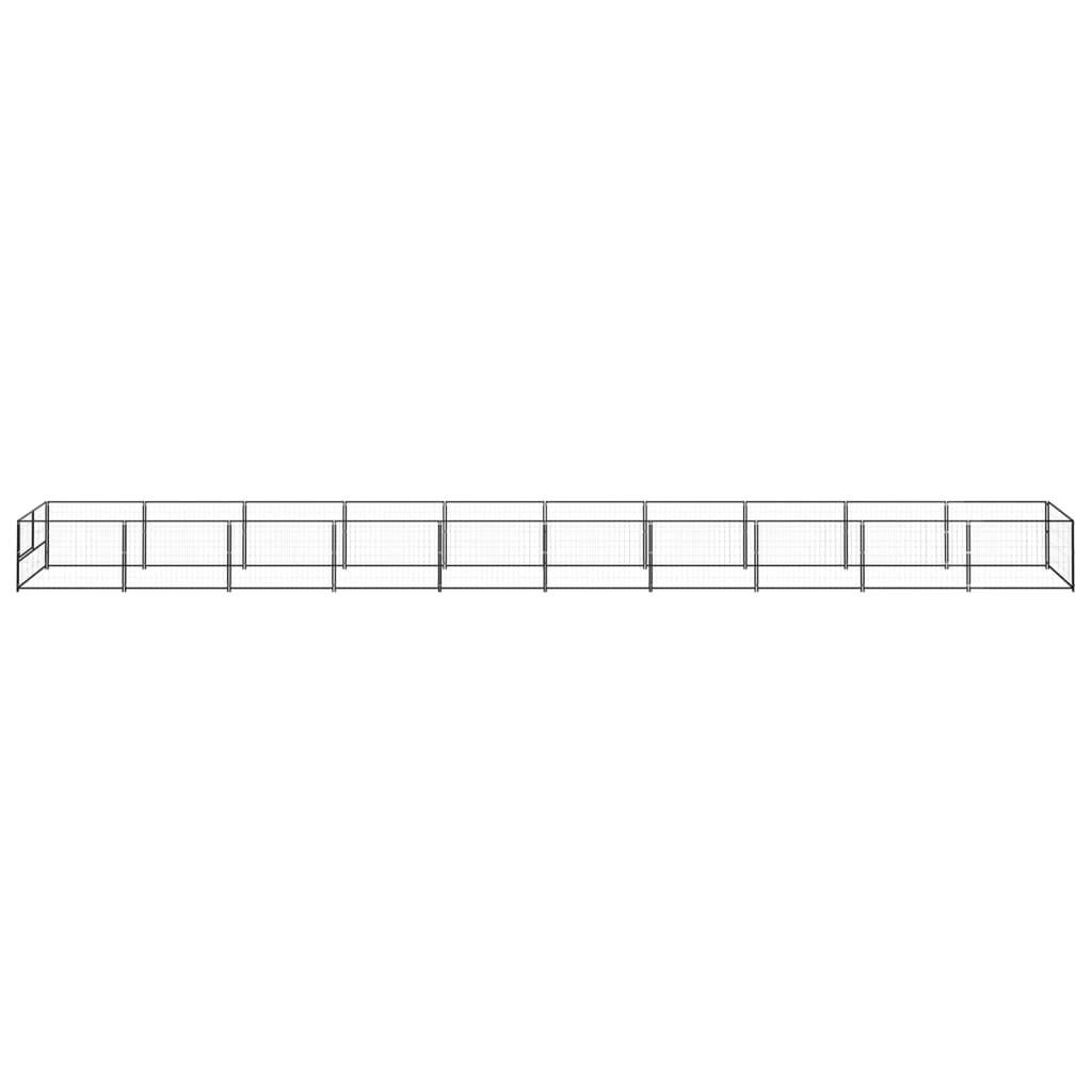 Hundehütte 10 m² Stahl Schwarz