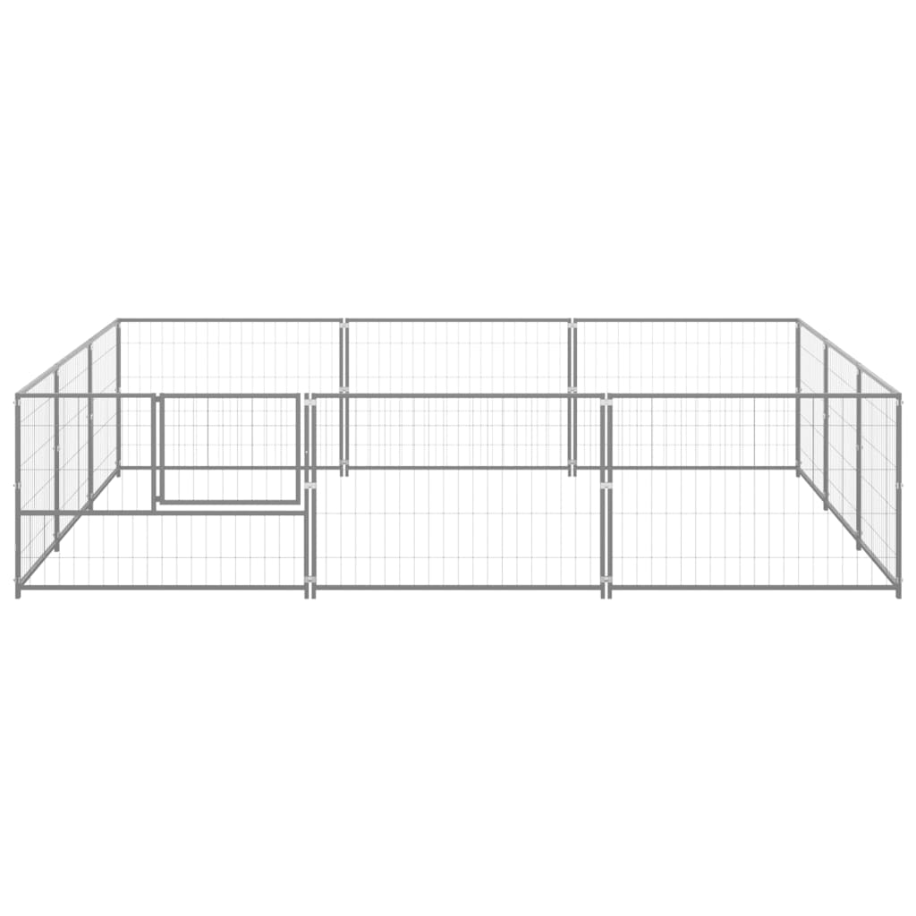 Hondenkennel 9 M² Staal Zilverkleurig