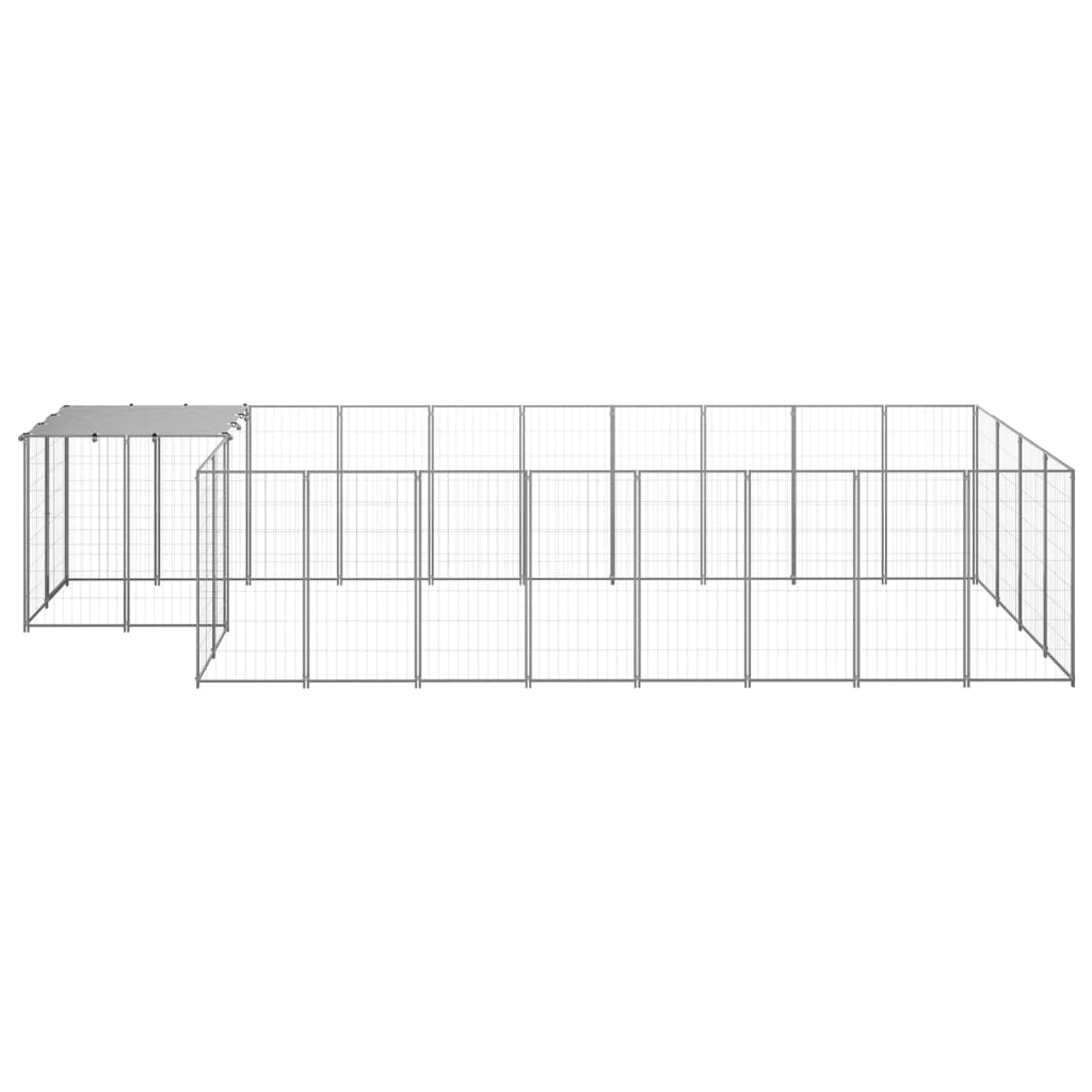 Hundehütte 10,89 m² Stahl silberfarben