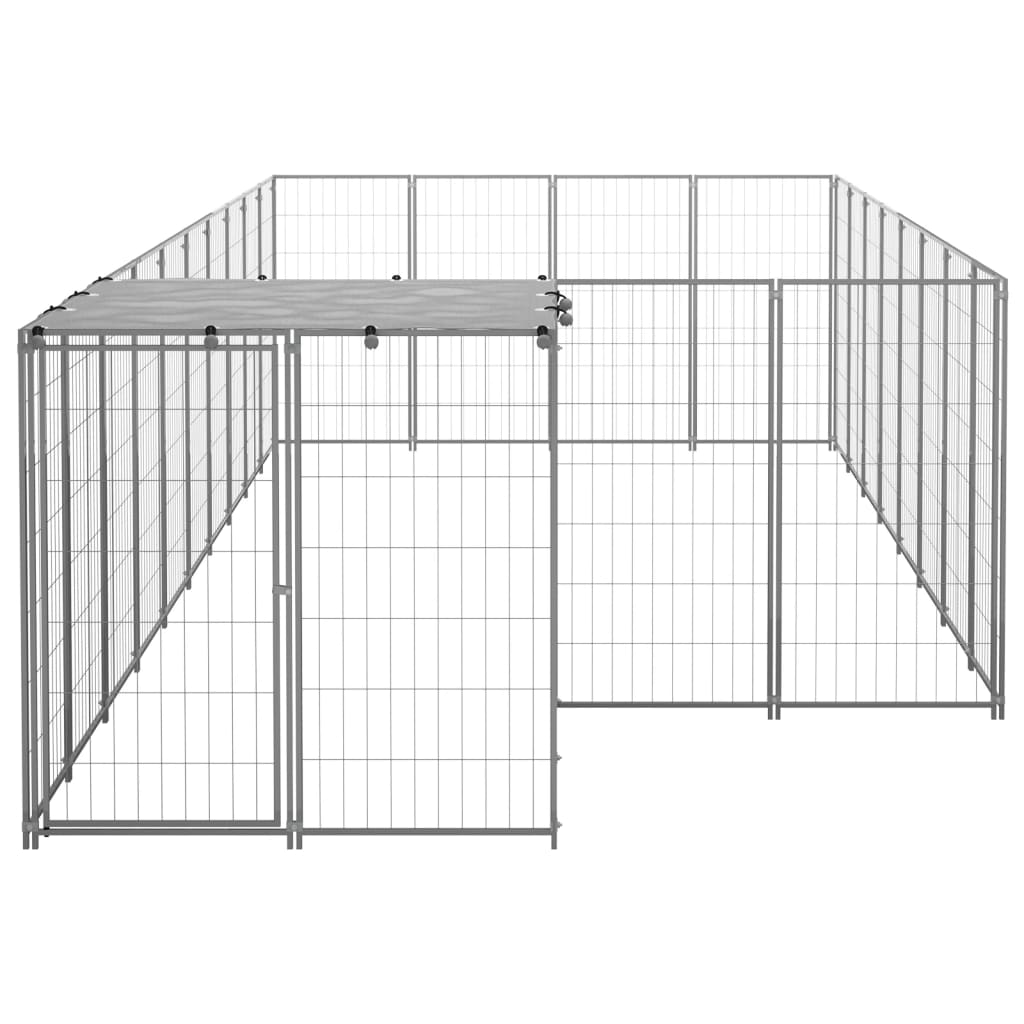 Hundehütte 10,89 m² Stahl silberfarben