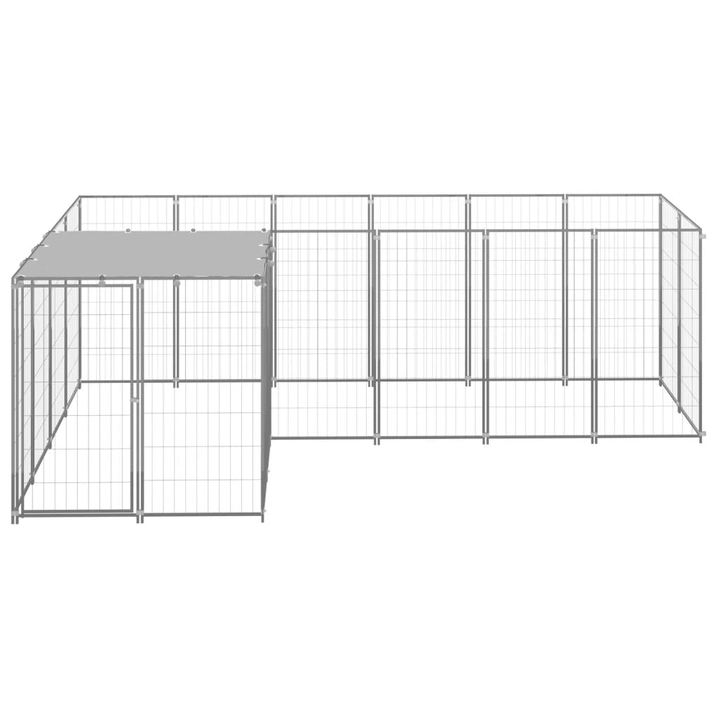 Hondenkennel 4,84 M² Staal Zilverkleurig