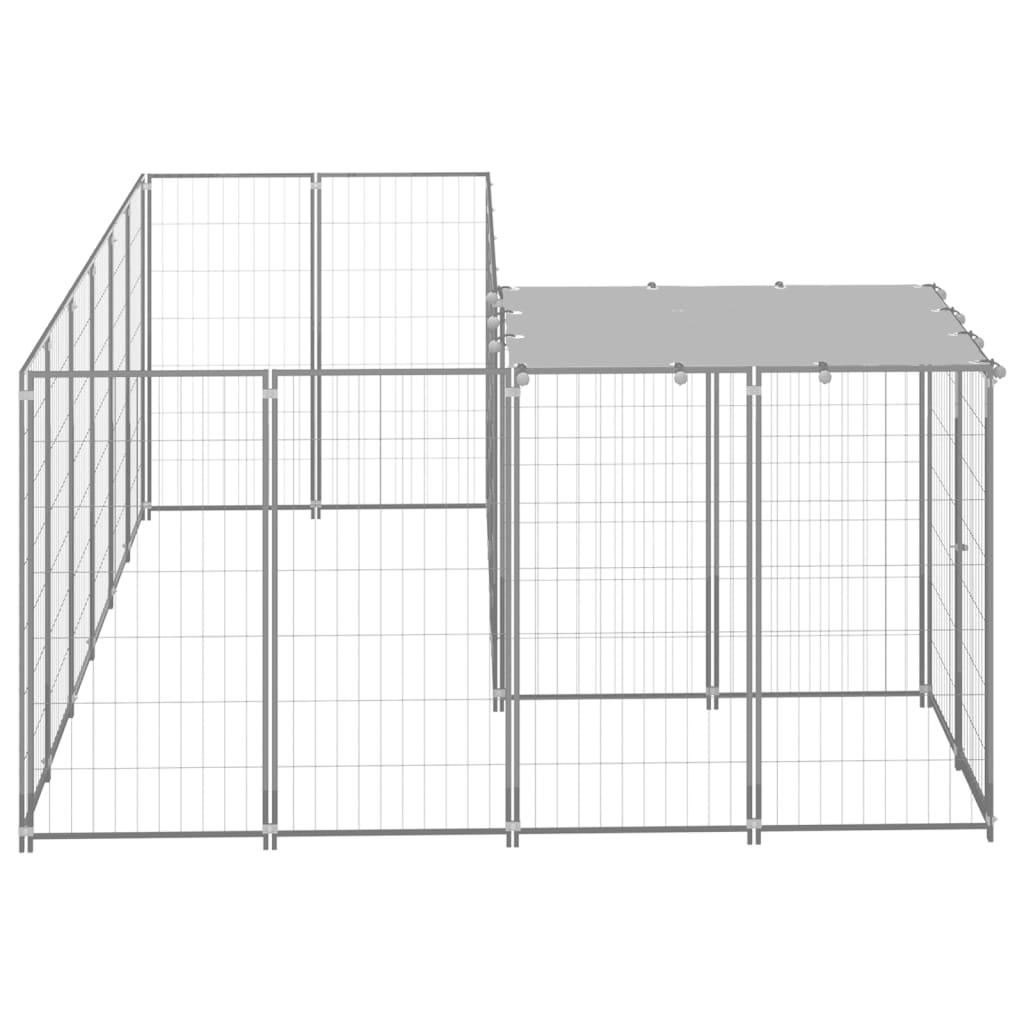 Hondenkennel 4,84 M² Staal Zilverkleurig