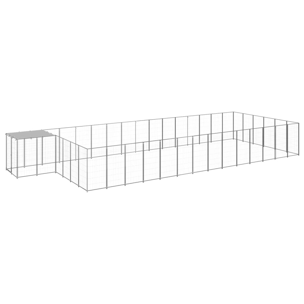Hondenkennel 26,62 M² Staal Zilverkleurig