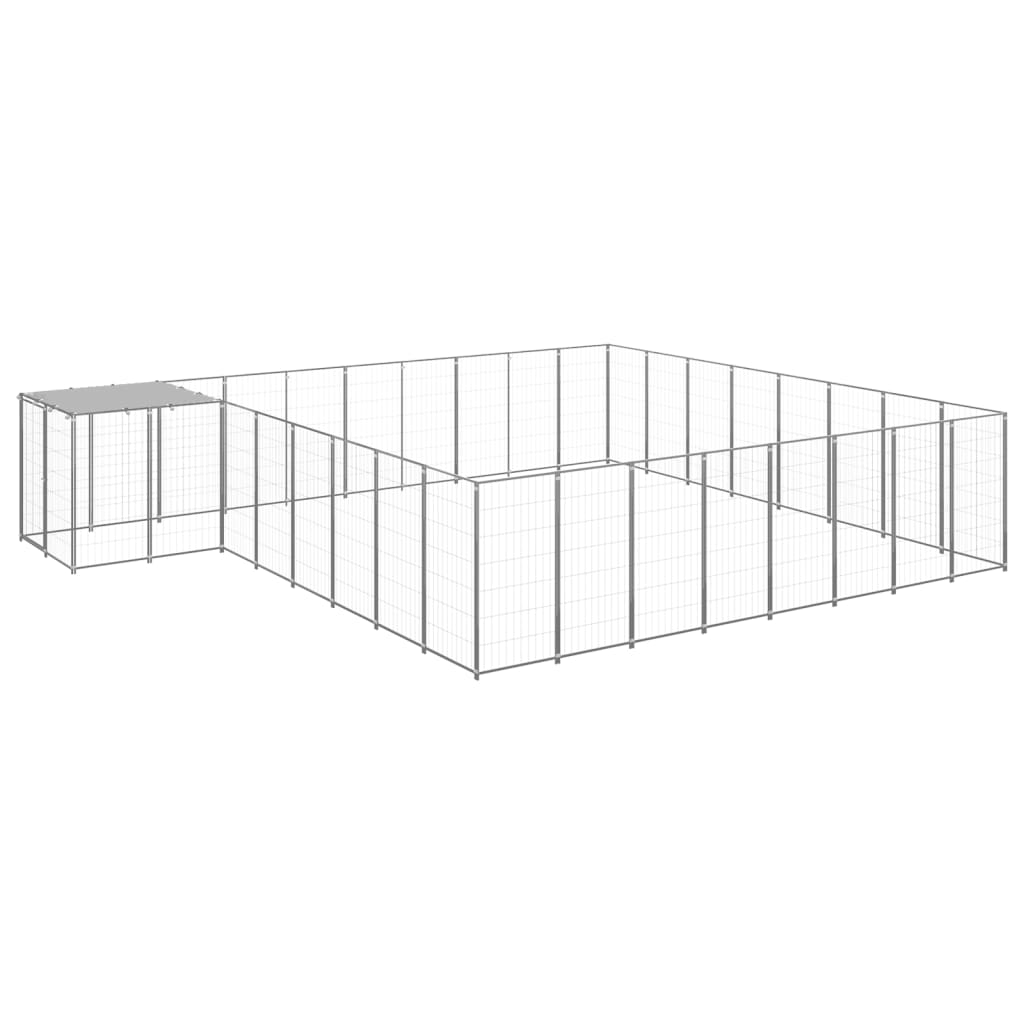 Hondenkennel 20,57 M² Staal Zilverkleurig