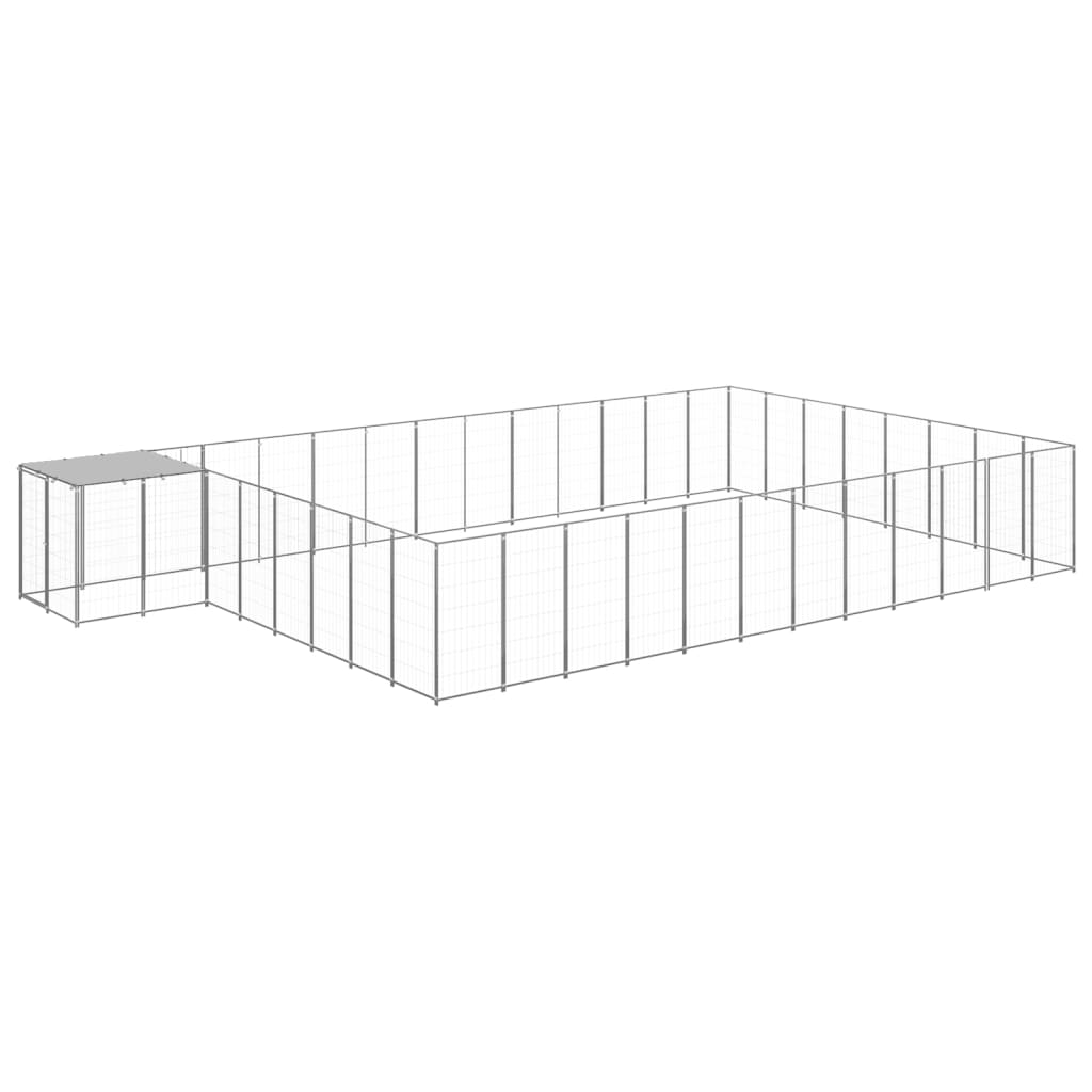 Hondenkennel 30,25 M² Staal Zilverkleurig