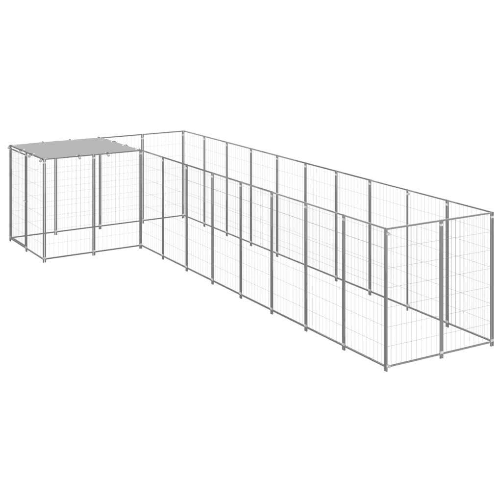 Hundehütte 7,26 m² Stahl silberfarben