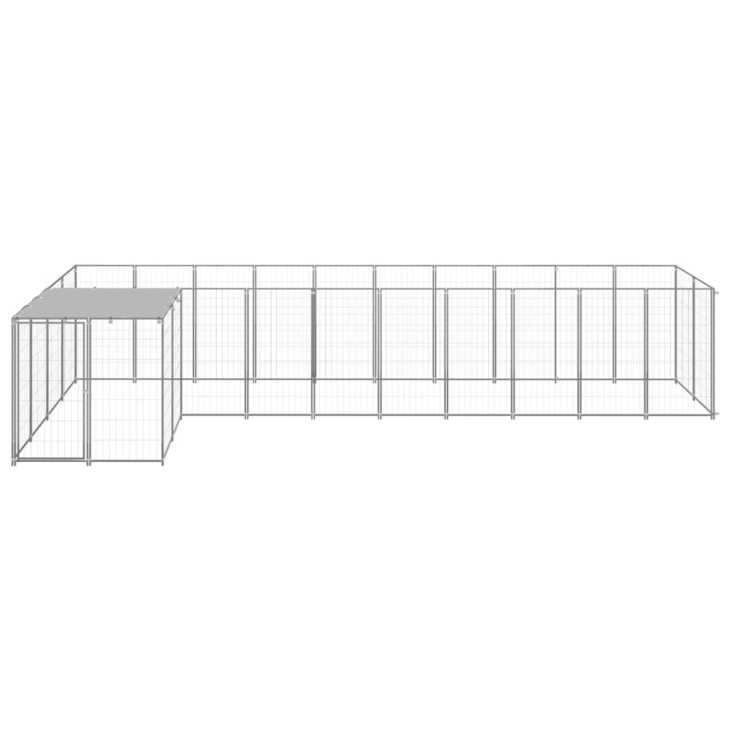 Hundehütte 7,26 m² Stahl silberfarben