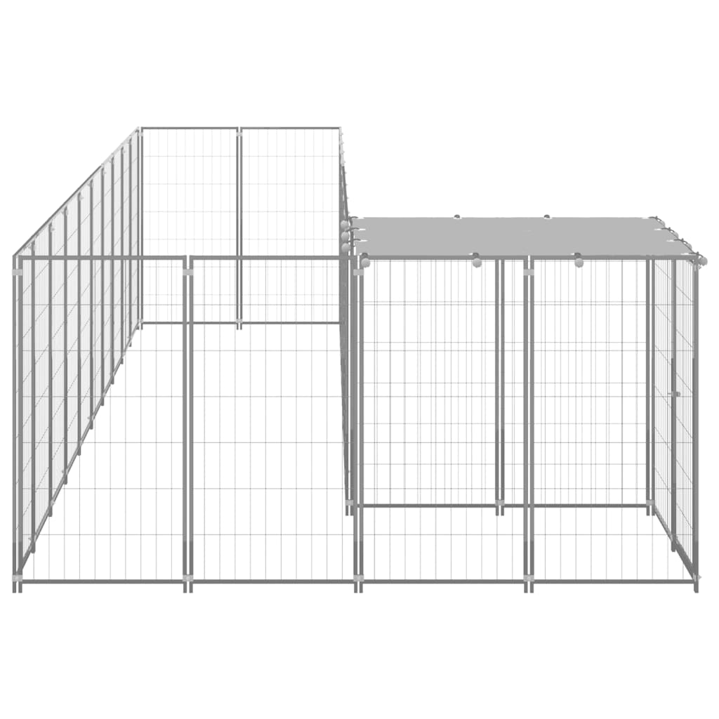 Hundehütte 7,26 m² Stahl silberfarben