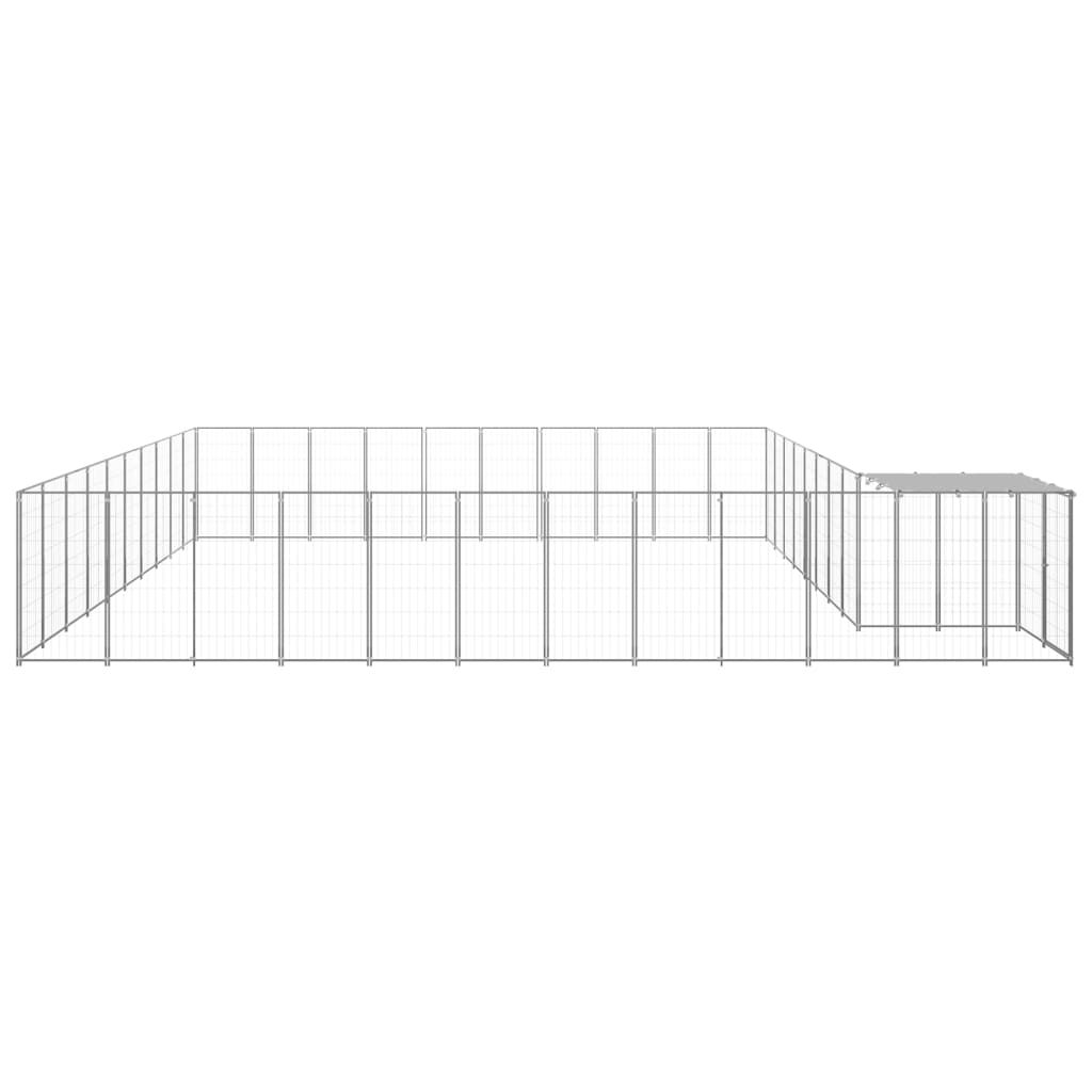 Hondenkennel 31,46 M² Staal Zilverkleurig