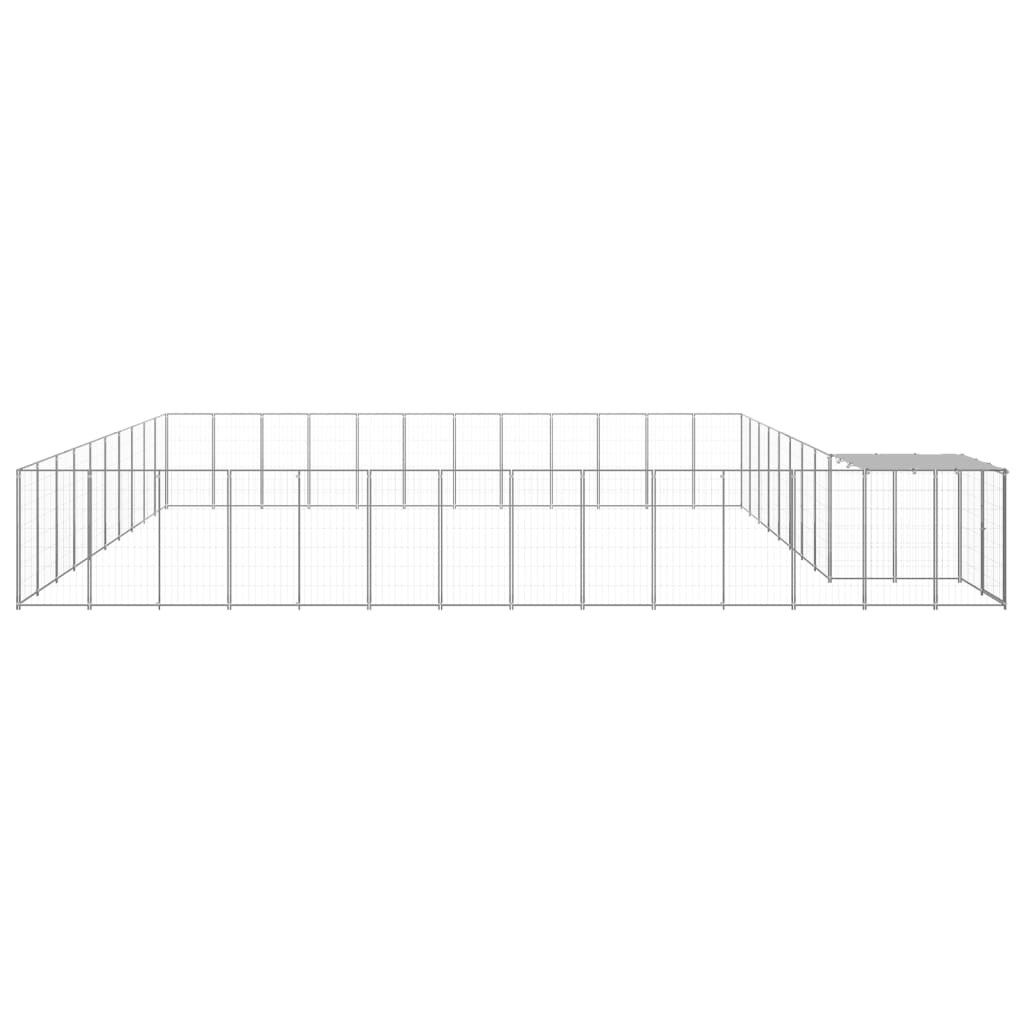 Hondenkennel 37,51 M² Staal Zilverkleurig