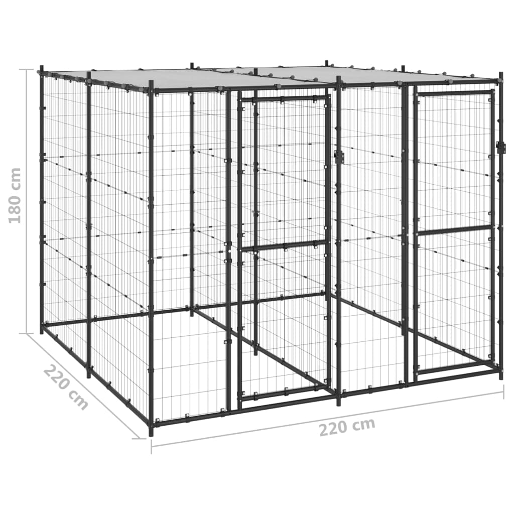 Hondenkennel Met Dak 4,84 M²