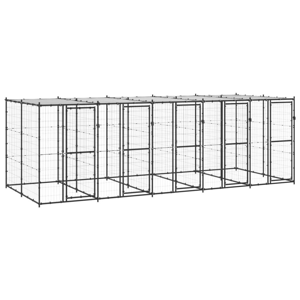 Hondenkennel Met Dak 12,1 M² Staal