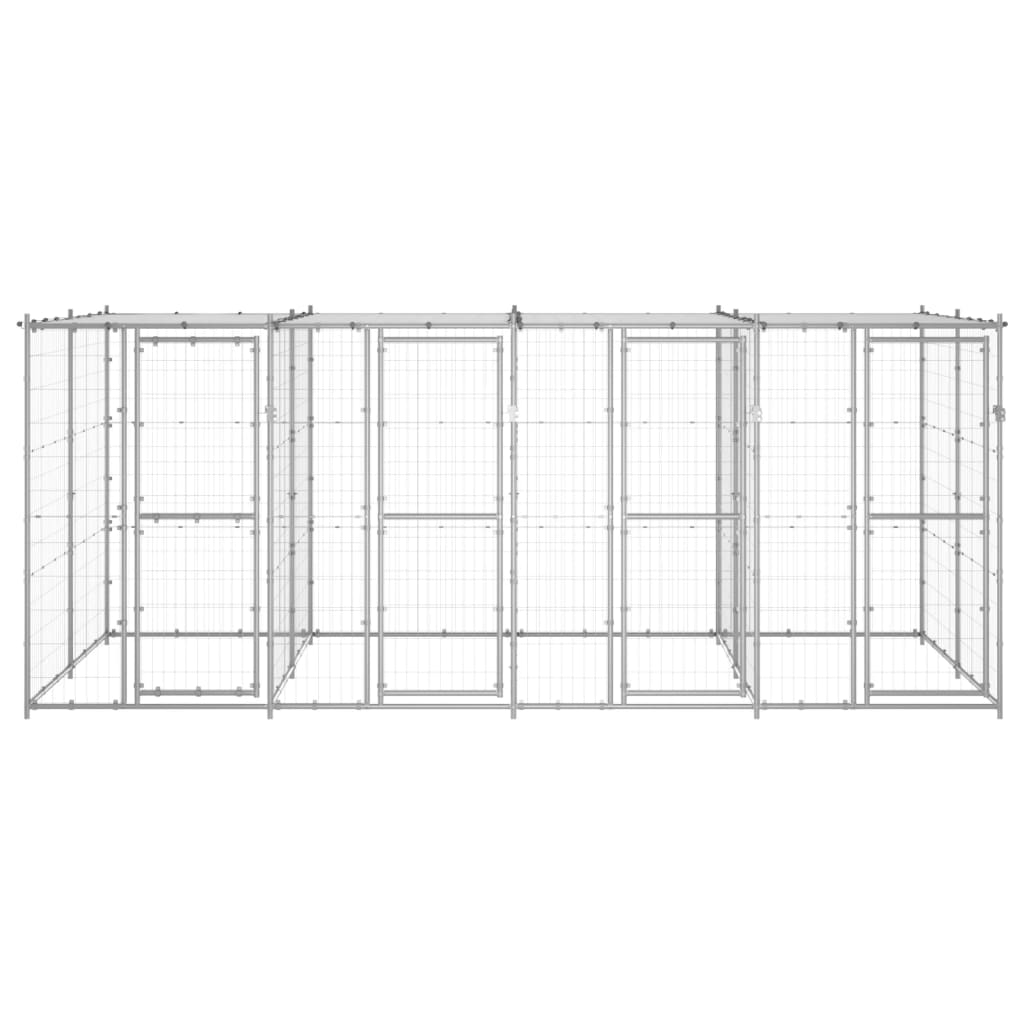 Hondenkennel Met Dak 9,68 M² Gegalvaniseerd Staal
