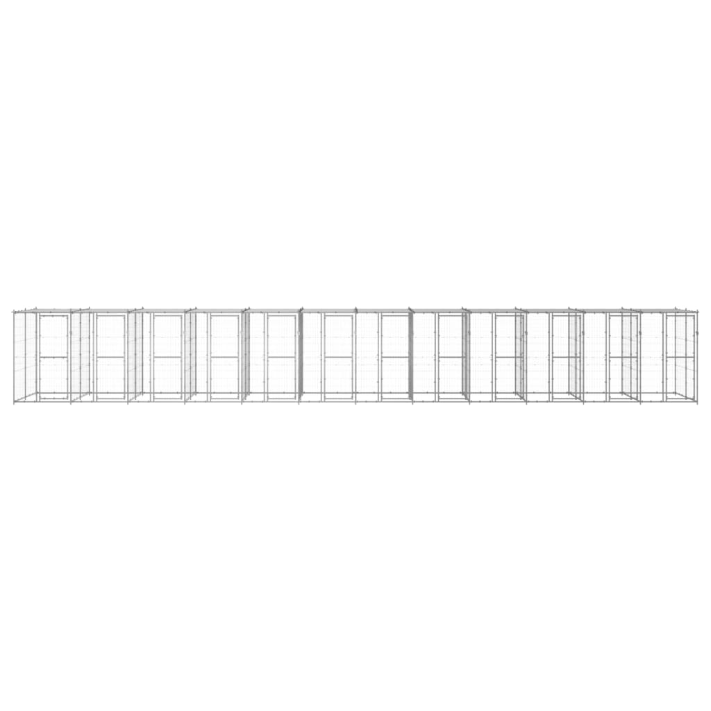 Hondenkennel Met Dak 29,04 M² Gegalvaniseerd Staal