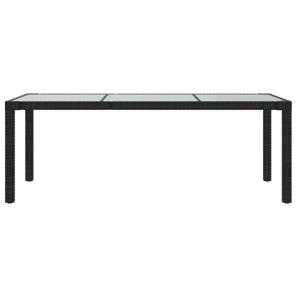Tuintafel 190X90X75 Cm Gehard Glas En Poly Rattan Black