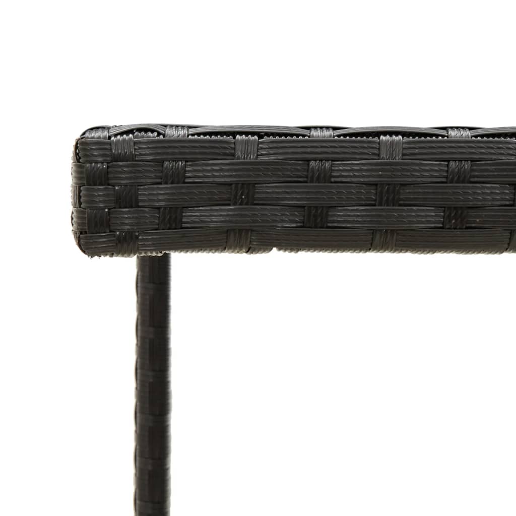 Tuintafel 109X107X74 Cm Poly Rattan En Glas Zwart