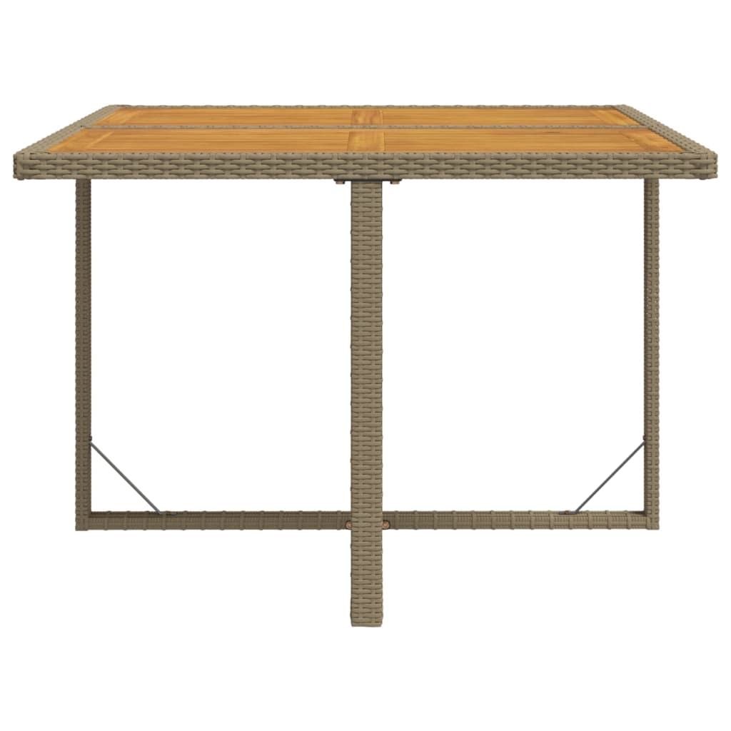 Tuintafel 109X107X74 Cm Poly Rattan En Massief Acaciahout Beige