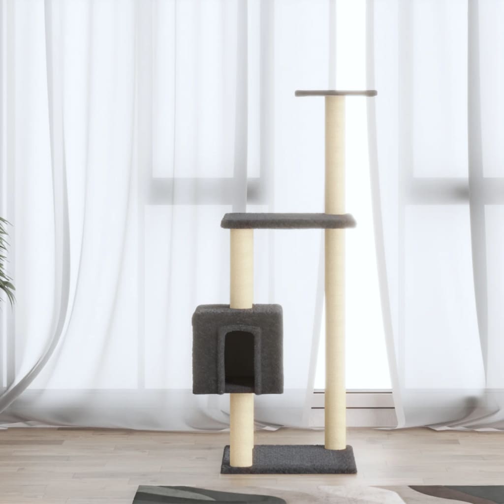 Kattenkrabpaal Met Sisal Krabpalen 104 Cm Donkergrijs