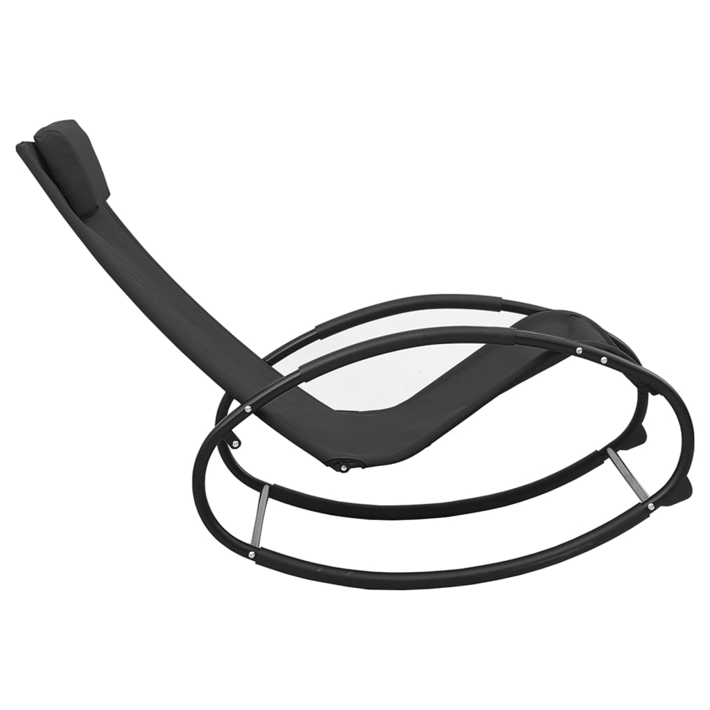 Ligbed Met Kussen Staal En Textileen Zwart