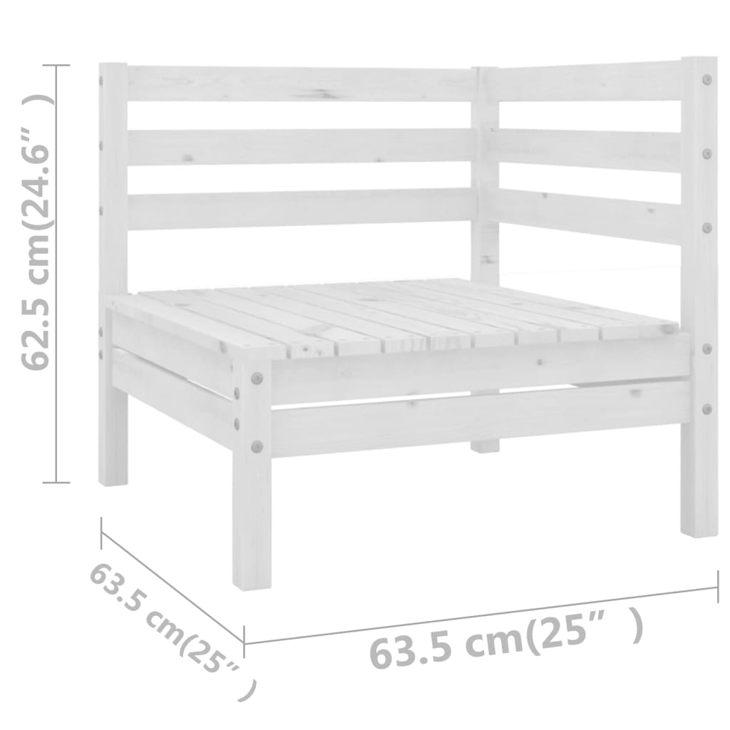 8-Delige Loungeset Massief Grenenhout Wit