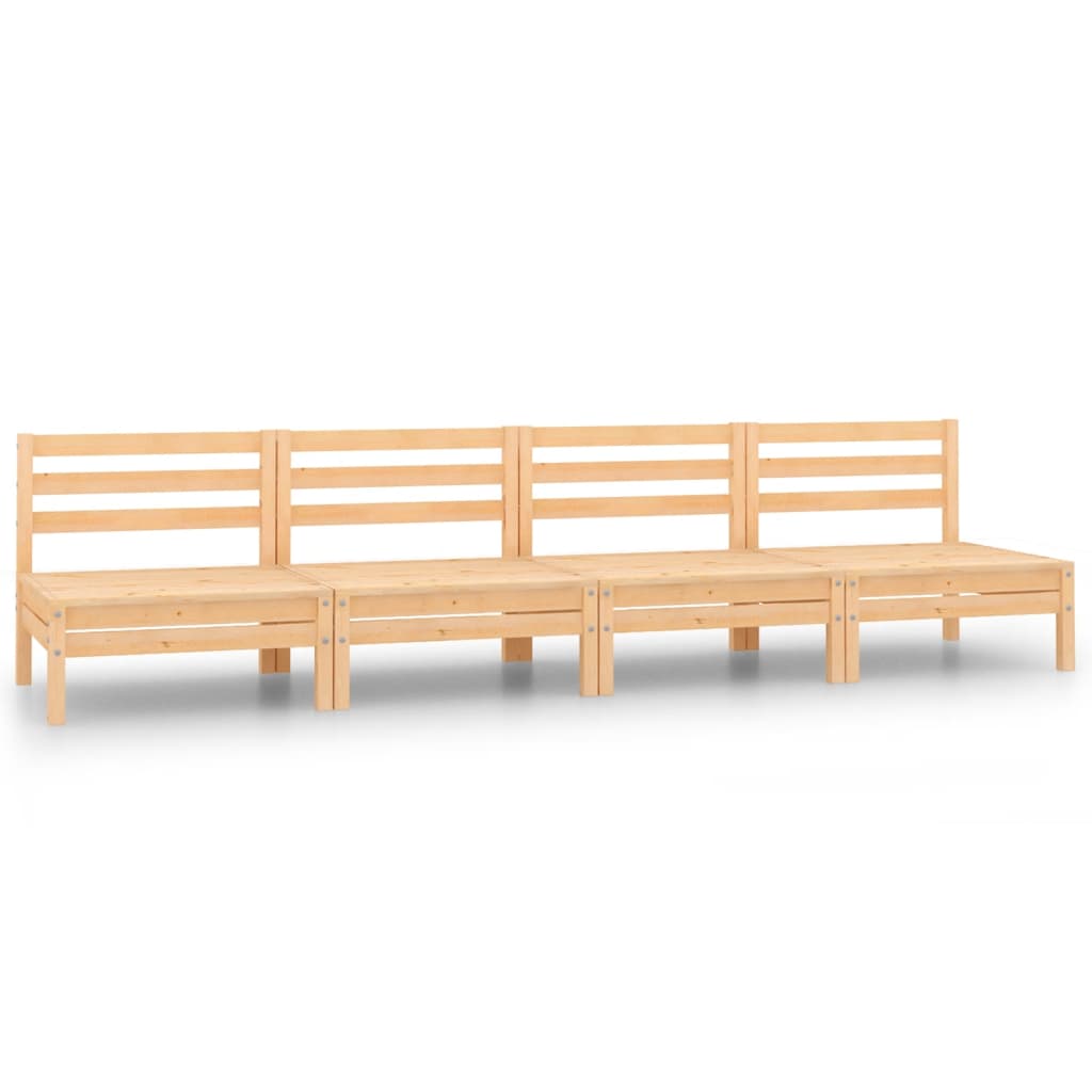 4-teiliges Lounge-Set aus massivem Kiefernholz
