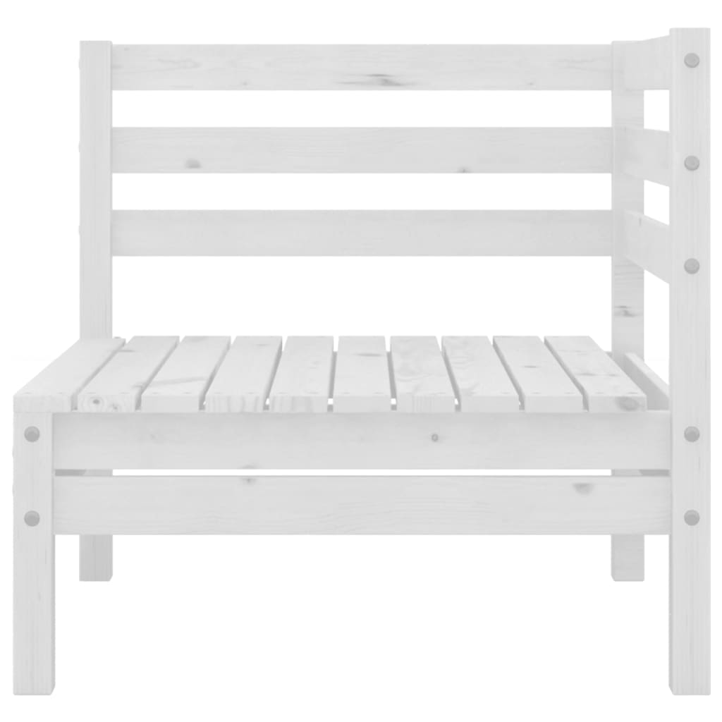 4-Delige Loungeset Massief Grenenhout Wit