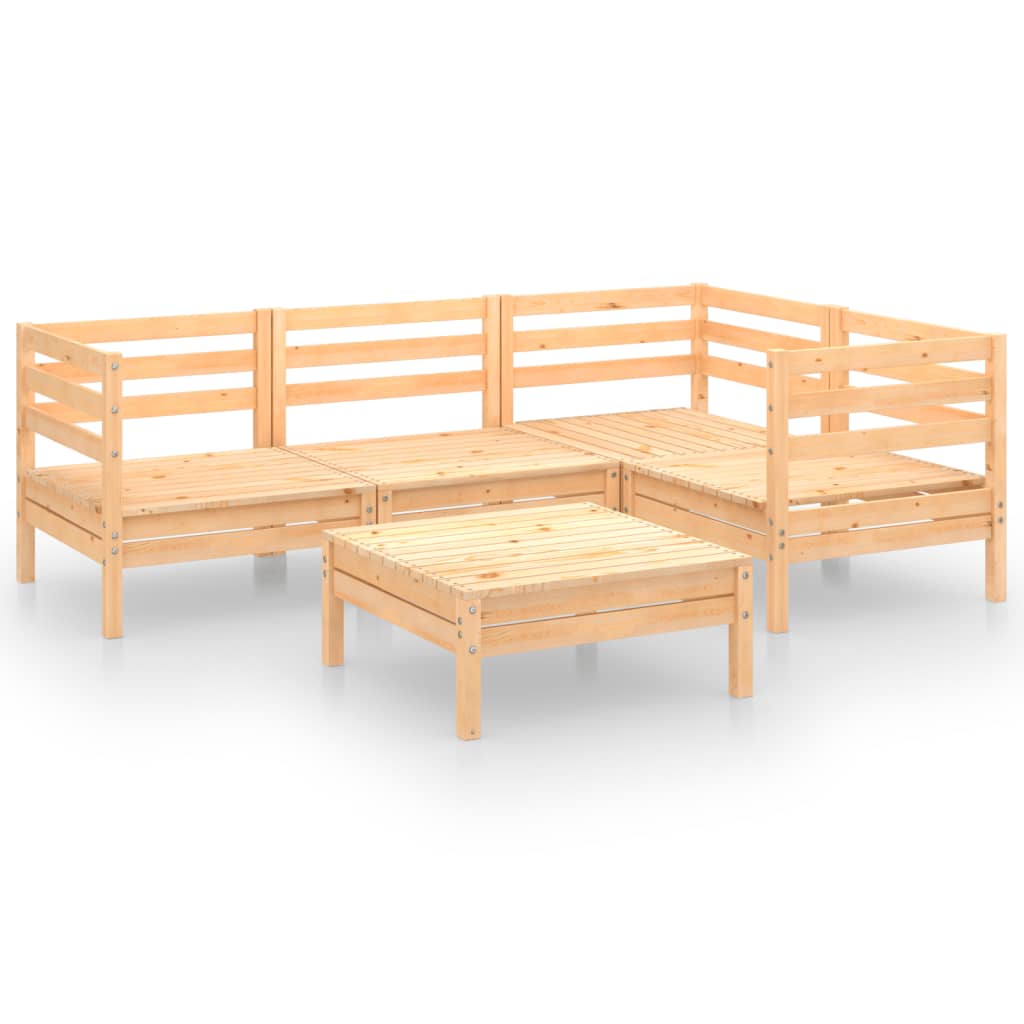 5-Delige Loungeset Massief Grenenhout