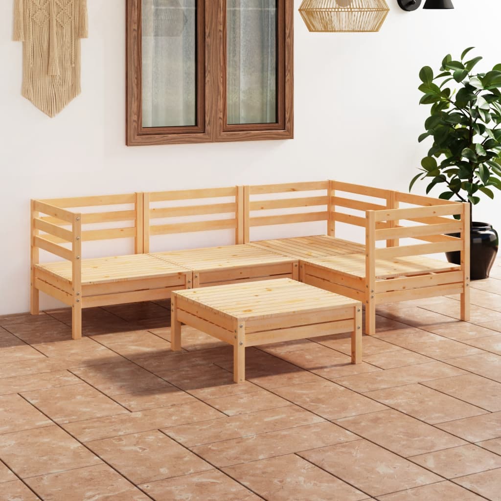 5-Delige Loungeset Massief Grenenhout