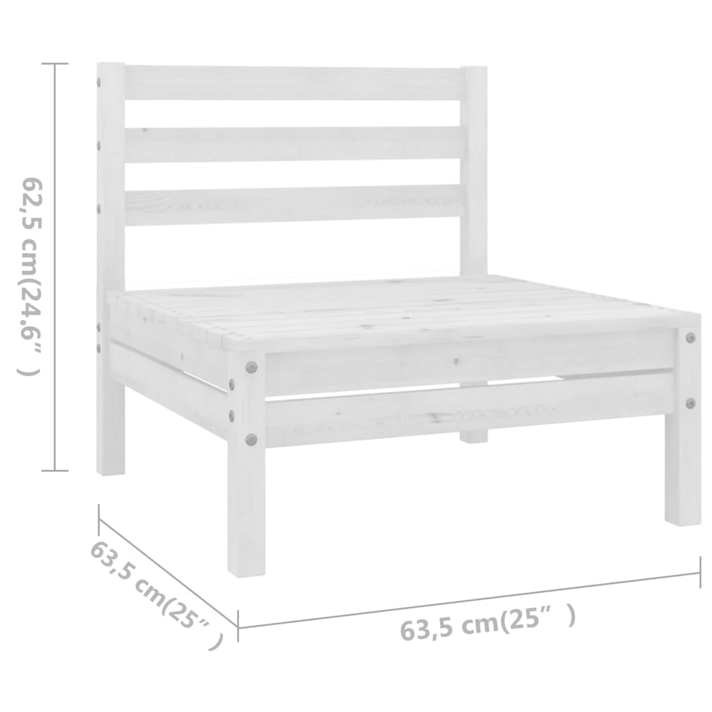 8-Delige Loungeset Massief Grenenhout Wit