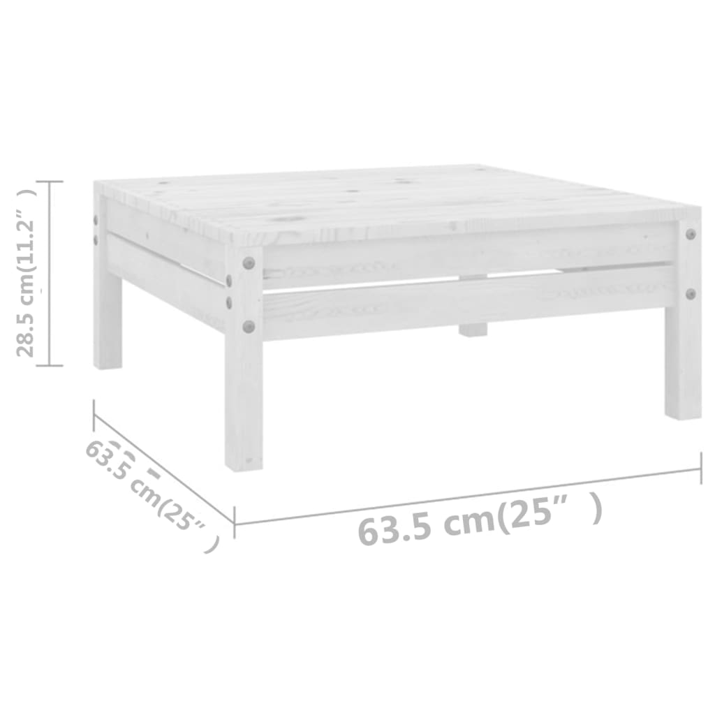 12-Delige Loungeset Massief Grenenhout Wit