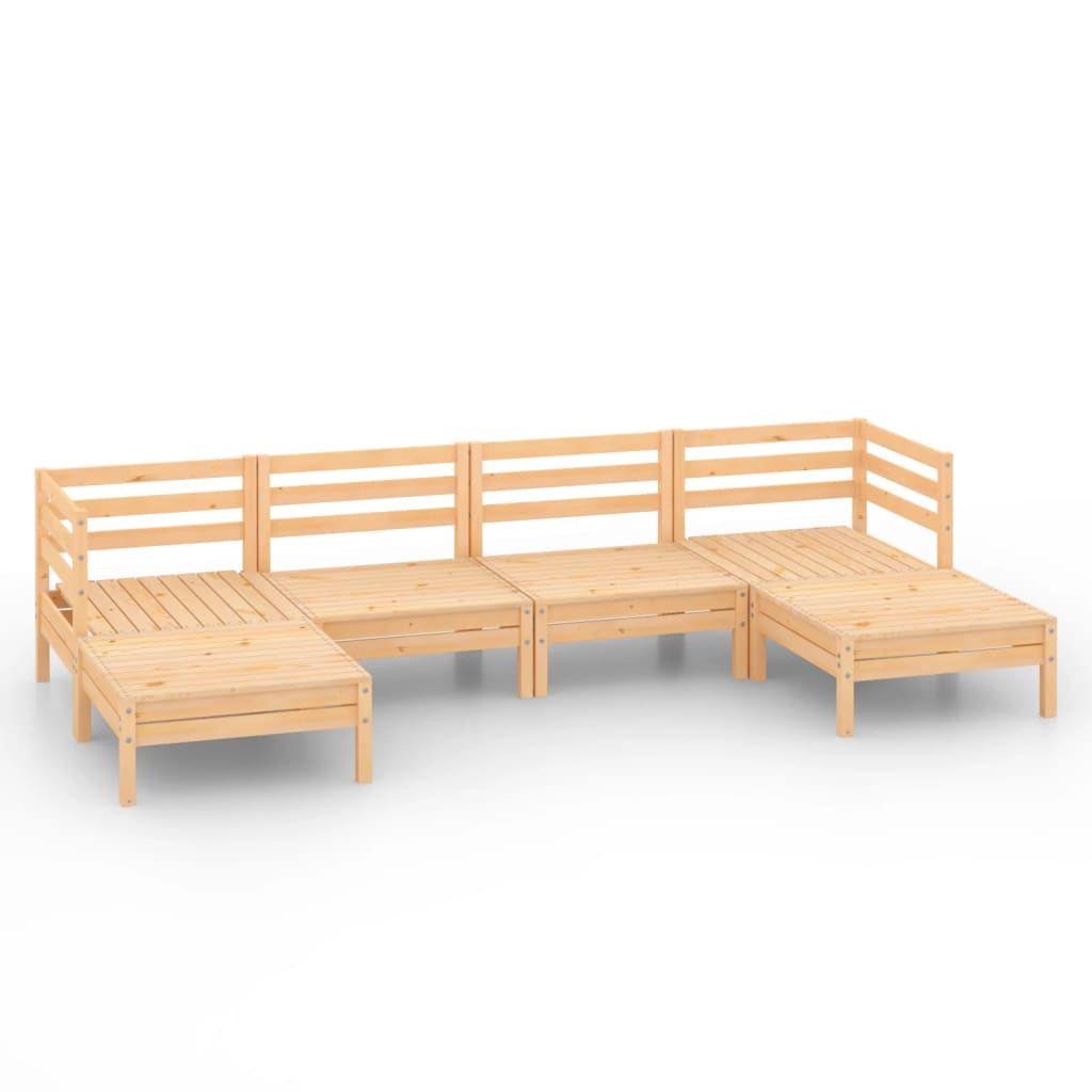 6-Delige Loungeset Massief Grenenhout