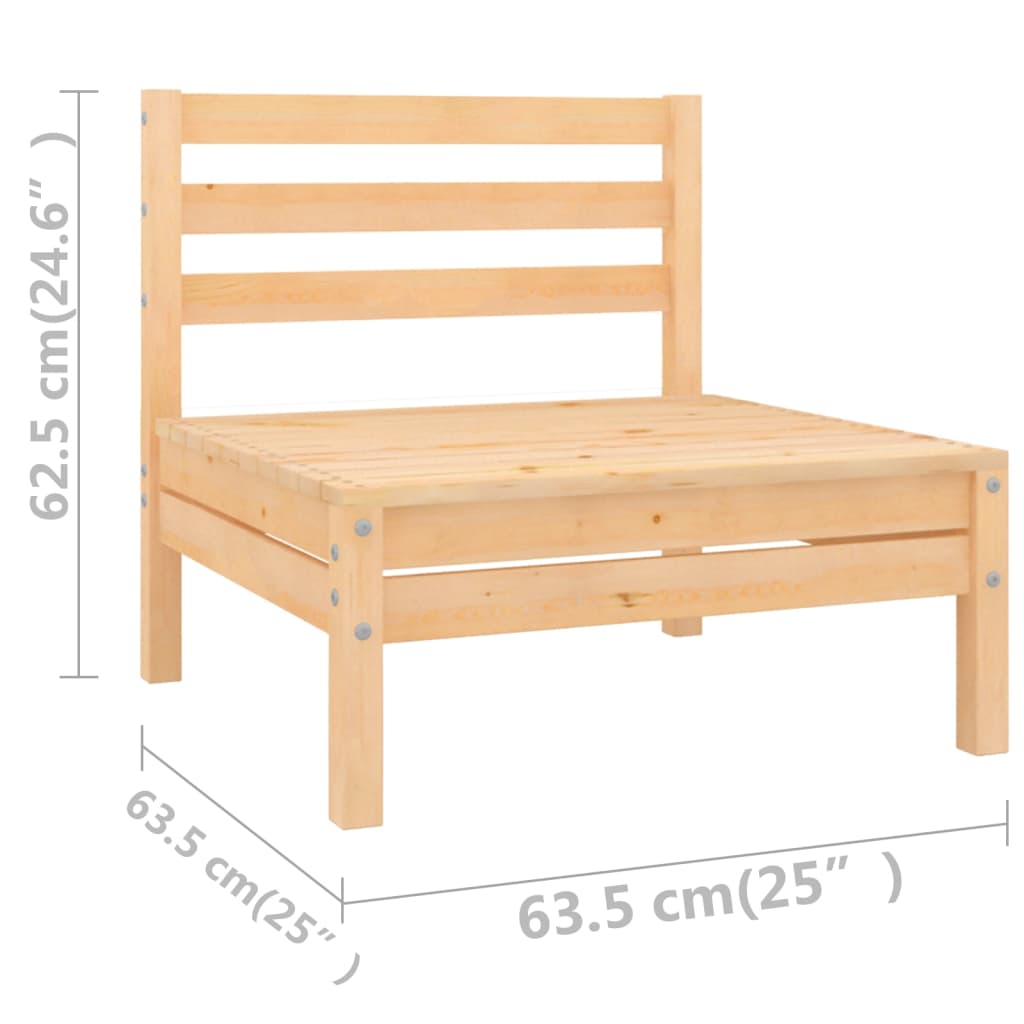 6-teiliges Lounge-Set aus massivem Kiefernholz