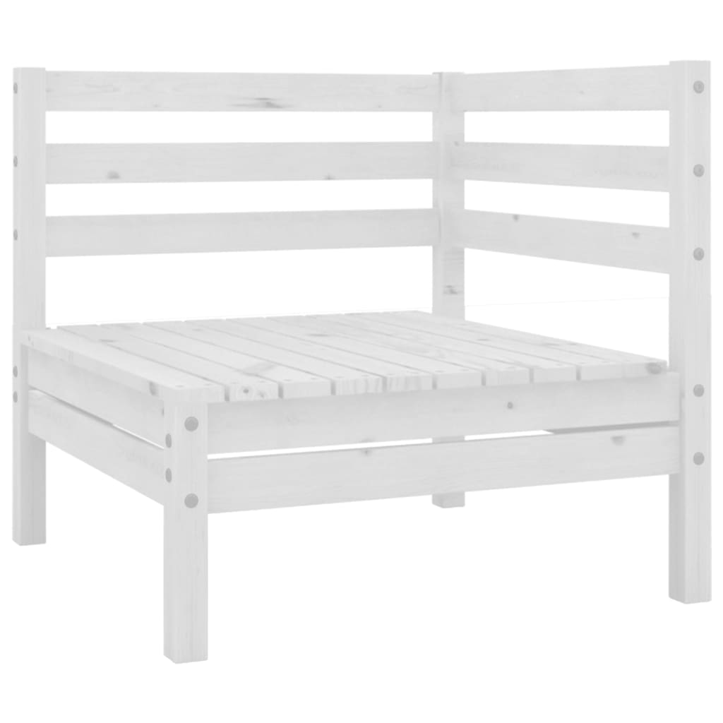 10-Delige Loungeset Massief Grenenhout Wit