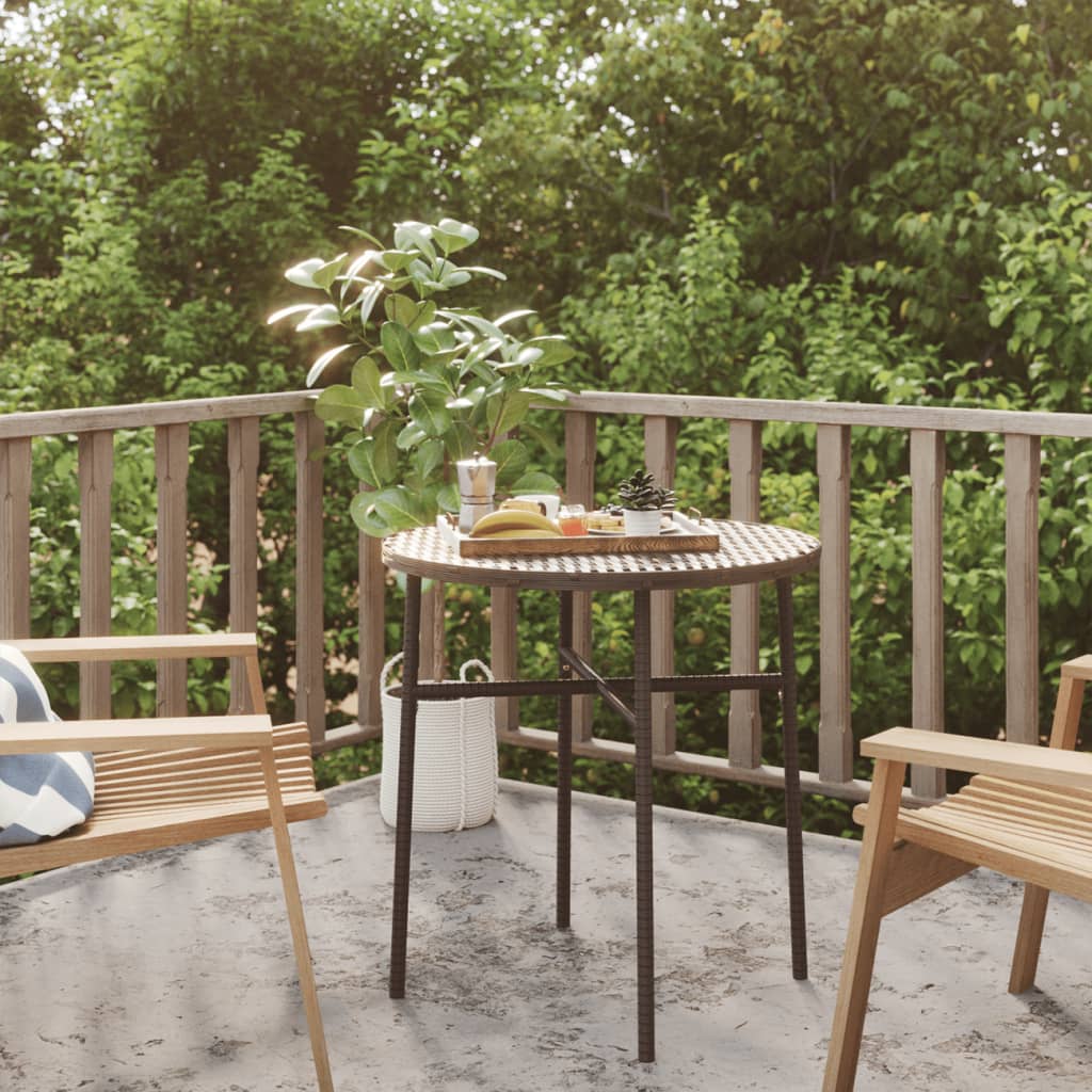 Salontafel 45 Cm Poly Rattan Bruin