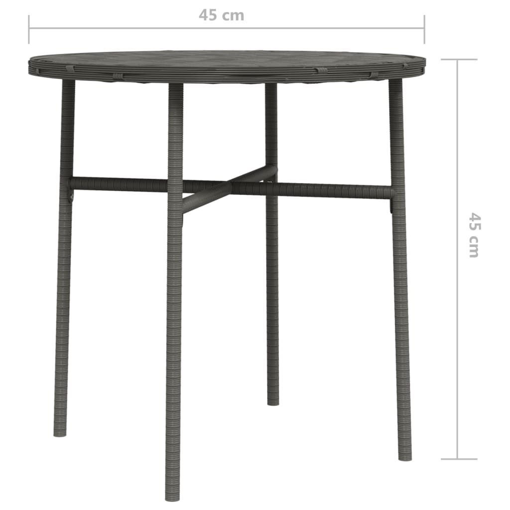 Salontafel 45 Cm Poly Rattan Grijs