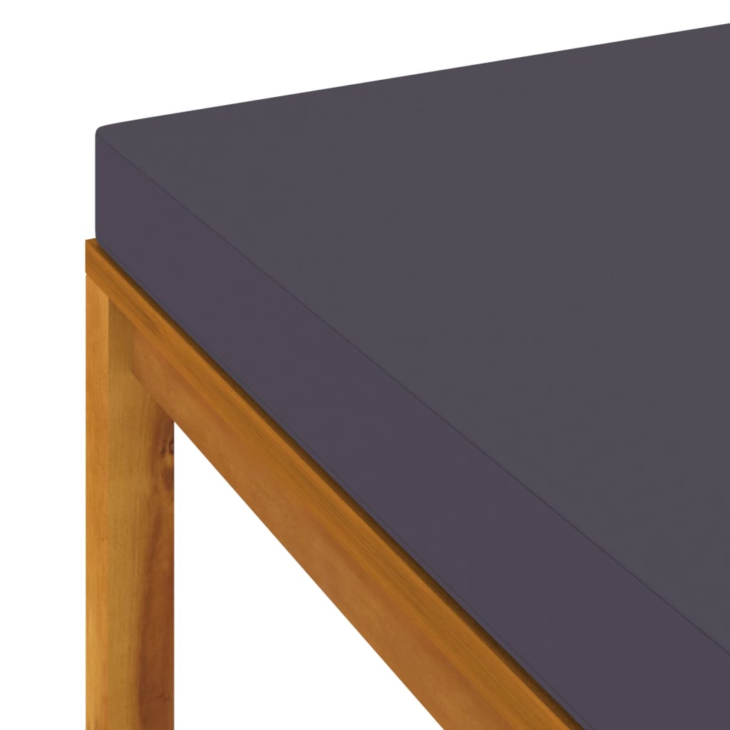 4-teiliges Lounge-Set mit Kissen aus massivem Akazienholz