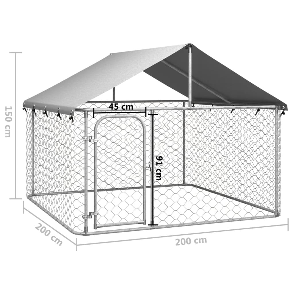 Hondenkennel Voor Buiten Met Dak 200X200X150 Cm