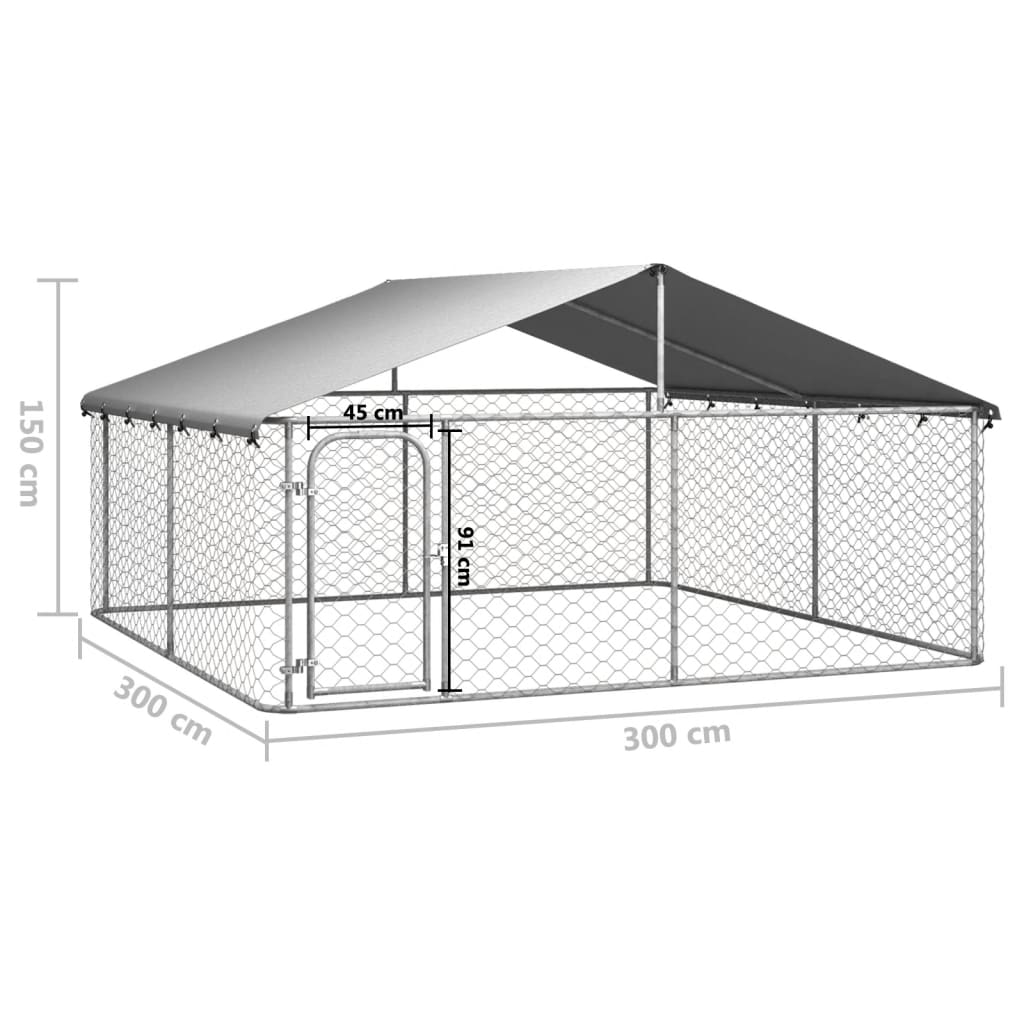 Hondenkennel Met Dak 300X300X150 Cm