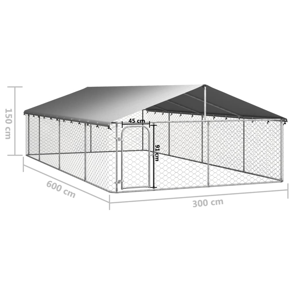 Hondenkennel Voor Buiten Met Dak 600X300X150 Cm